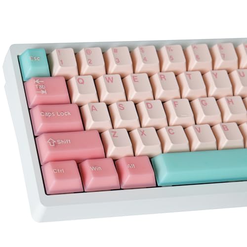 Teclas Sunzit personalizadas translúcidas rosas con acabado PBT premium