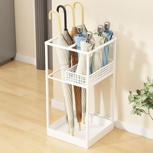 SLLS 傘立て 北欧風 スリムタイプ アンブレラスタンド 折りたたみ傘・長傘対応 大容量 防水 靴ベラ収納付き 省スペース おしゃれ 玄関収納 レインラック