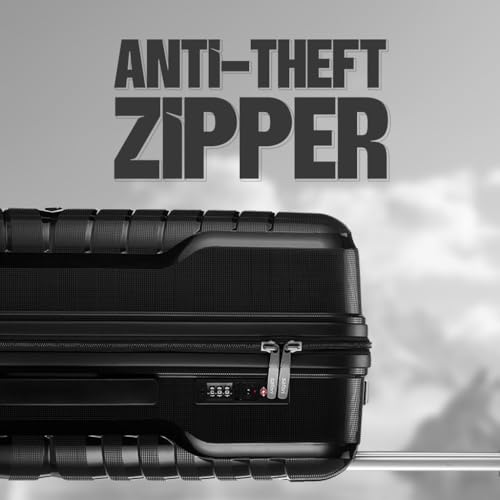 Image of Safari Octane Recessed TSA Lock, 8 Wheels, Hardside (Cabin & Check-in) Polyproplyene Trolley Spinner Luggage Set of 3, Black Color 60Cm, 70Cm & 80Cm, Small, Medium, Large (Black)