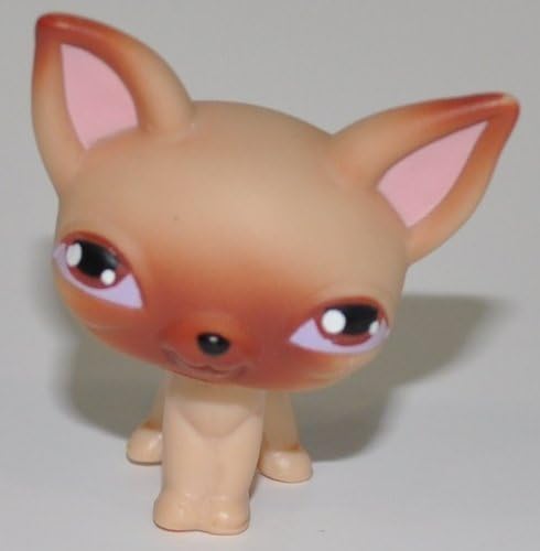 Chihuahua #1 (Tan, Brown Eyed) - Littlest Pet Shop (Retired) Collector Toy - LPS Collectible Replacement Single Figure - Loose (OOP Out of Package & Print)