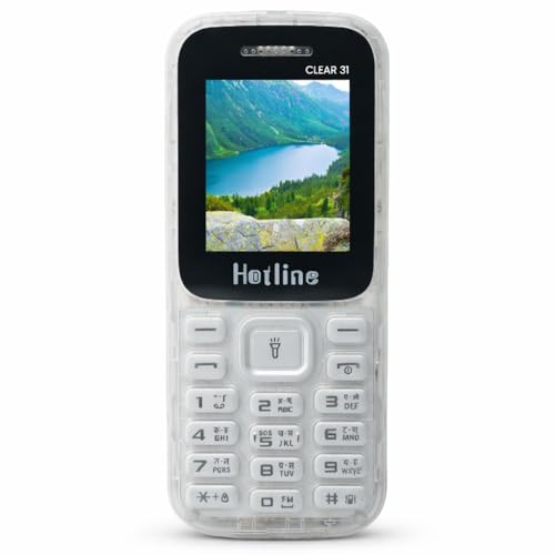 Image of HOTLINE Clear 31 Dual SIM Keypad Mobile Phone | 1.77 inch Display | Wireless FM | Digital Camera | Expandable Memory | LED Torch and 1100 mAH Long Battery Life | 1100 mAH Battery, Transparent Design