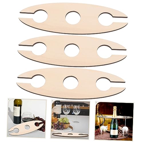 Soporte para botellas de vino de madera 3 piezas para pared miniatura 4