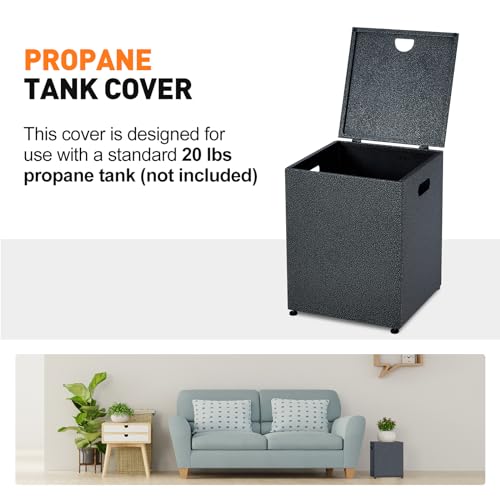 Outdoor Fire Table, 48 inch Rectangle Propane Gas Fire Pit Table, 50,000 BTU Modern Firepit with 16 inch Tank Cover Side Table, Wind Guard, Fire Glass, Rain Cover