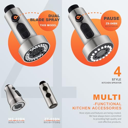 Tioriy Pull Down Spray Head Replacement - For Kitchen Faucet Sprayer Head With 15 Adapters thumb #4