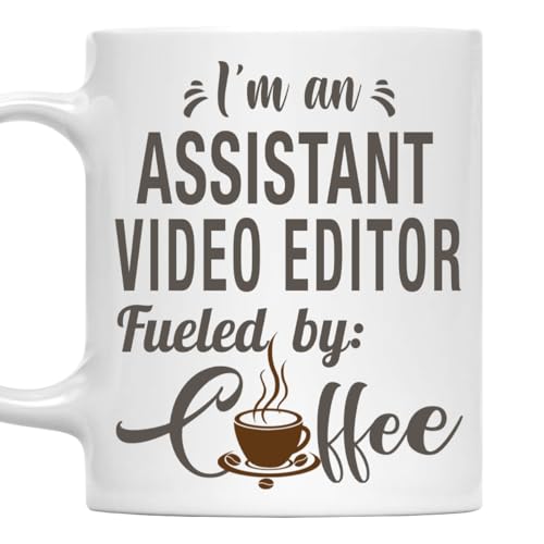 MONIZILUCKY I'm an Assistant Video Editor Mug, Fueled by Coffee Cup Gift