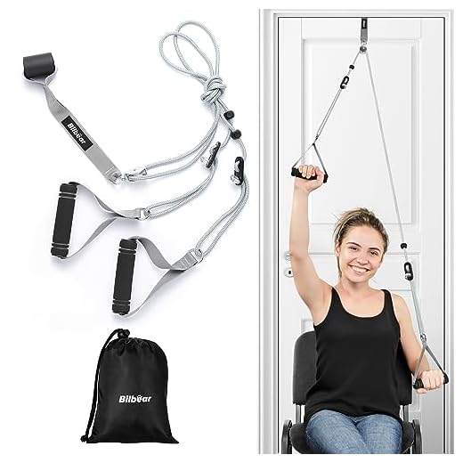 Bilbear Polea de hombro para terapia física en casa, sistema de polea ajustable sobre la puerta para rehabilitación de hombros, poleas de ejercicio para hombros sobre puerta, polea de brazo que