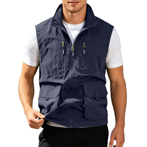 Gilet d'extérieur pour homme multi-poches en maille légère pour le travail et le voyage - 6