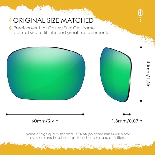 Image of ANSI Z87.1 Replacement Lenses For Oakley Fuel Cell OO9096 Sunglasses