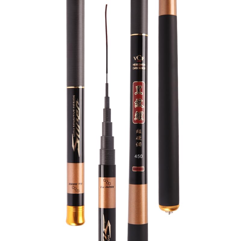 CañAs De Pescar Codas de Pesca Pole telescópico Carpa de Carpa de Fibra de Carbono Ultraligero 3M4M5M6M7M Surperhard en Blanco portátil CañA De Pescar(6.3 m)