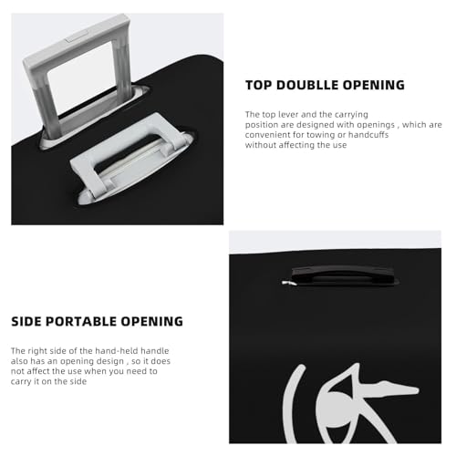 Eye of RA Horus Egyptian God Travel Luggage Cover Suitcase Protector Fits 22-25 Inch Case(Black,M)4