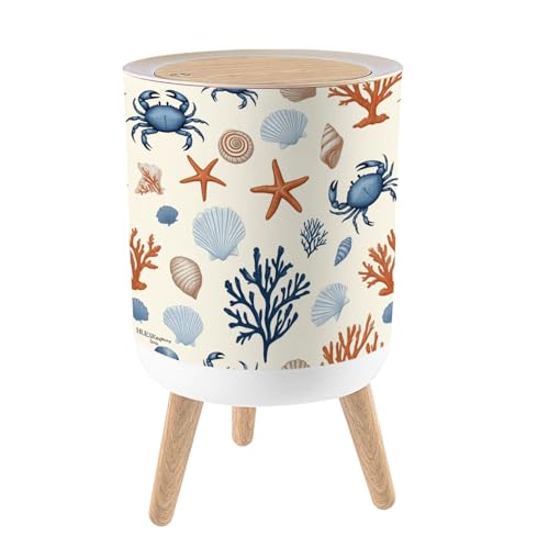 Bote de basura con tapa azul de 7L con patas