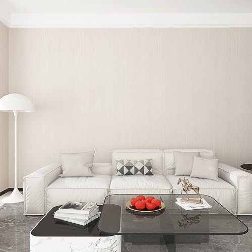 JSEVEM 80CM×4M Extra Wide Thick Beige Warm White Wood Wallpaper Peel and Stick Waterproof Wood Contact Paper Vinyl Matte Textured Furniture Sticker for Bedroom Living Room Cabinet - Image 4