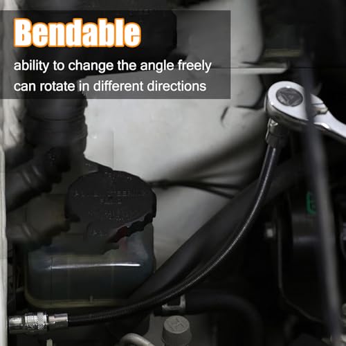 Alargo de enchufe flexible de 1/4 con manguito extensor de eje para llaves de vaso y carraca 4