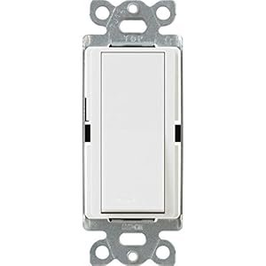 Lutron Claro On/Off Switch, For All Light Bulbs, Sources, and Motor Loads, 15-Amp, 3-Way, CA-3PS-WH, White