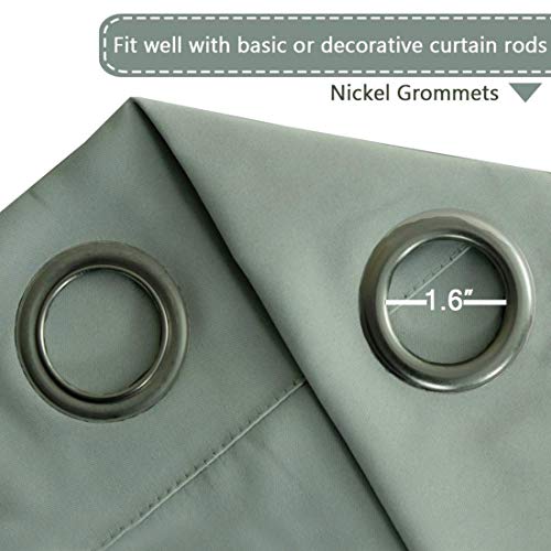 Image of H.VERSAILTEX Blackout Patio Curtains 100 x 108 Inches for Sliding Door Extral Wide Blackout Curtain Panels Thermal Insulated Room Divider - Grommet Top, 9' Tall by 8.5' Wide - Light Sage