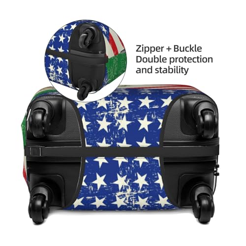 Mexican American Flag Print Luggage Cover Suitcase Protector Anti-scratch Fits 18-32 Inch Trolley Case4