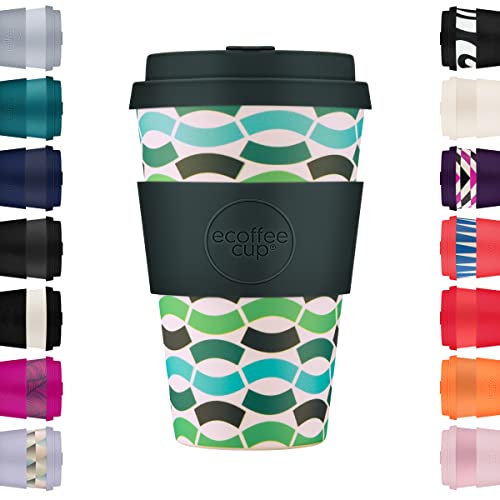 Ecoffee Cup 14oz 400ml Reusable Eco-Friendly 100% Plant Based Coffee Cup with Silicone Lid & Sleeve