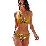 Genérico Y Set de Bikini con diseño único de Correa de Corbata Polinesia para Mujer Polinesia y diseño Personalizado Suave para Conjunto de bañadores al por Mayor-L