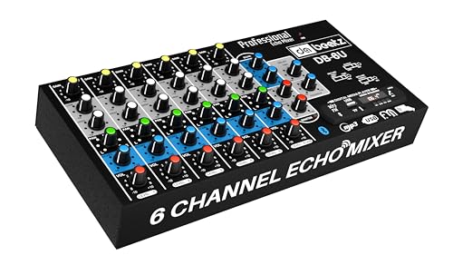 Image of DaBeatz 6-Channel Stereo Echo DJ Sound Mixer with USB and Bluetooth for Parties, Stage Effects, Weddings, Diwali Giving Your Occasion an Impressive Output. (Black) (DB-6U)