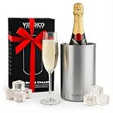 VINENCO Refroidisseur a Vin Inox de Bouteilles Seau a Champagne Double Paroi Isole | Rafra...