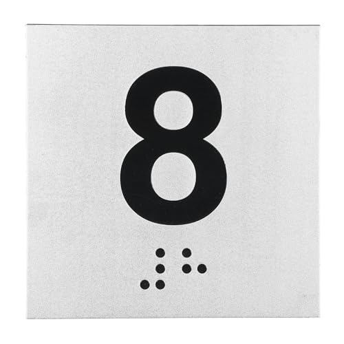 Plaque numéro 8 tactile auto-adhésive PATIKIL signalisation de salle d'examen lisible et inclusive