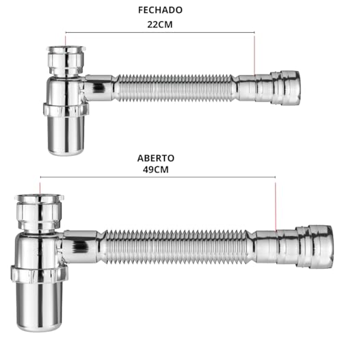 Sifão Sanfonado Com Copo 49cm Cromado | Astra