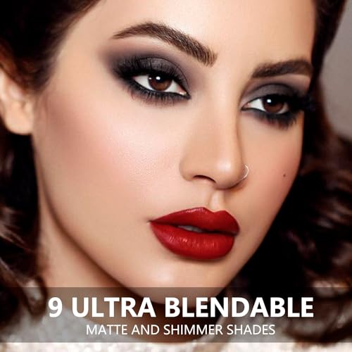 MAKI YIKA Black Grey Smoky Eyeshadow Palette, Matte Black White Gray Silver High Pigmented Smokey Ey