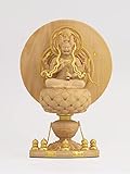 極小仏 愛染明王 11.6cm（木製：ツゲ 金泥仕上）＿仏像 フィギュア 木彫り 置物（GSBあいぜんみょうおう