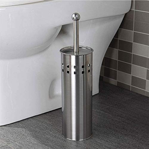 Stainless Steel Toilet Brush Holder, Brushed Nickel Freestanding Bathroom Rack, Modern Round Design, Toilet Cleaning Accessory for Home and Office - Image 2
