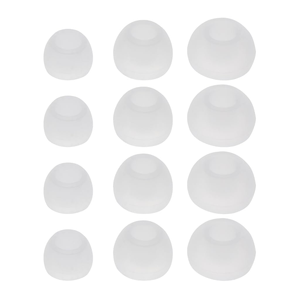 Elnwnnkc 12pcs Soft Silicone Ear Tip Covers Replacement Earbud Covers for In-Ear Headphones Earphones Access Black White