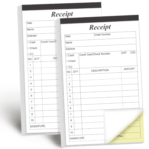 Cuadernos de recibos de facturas autocopiativos para ventas y pequeñas empresas