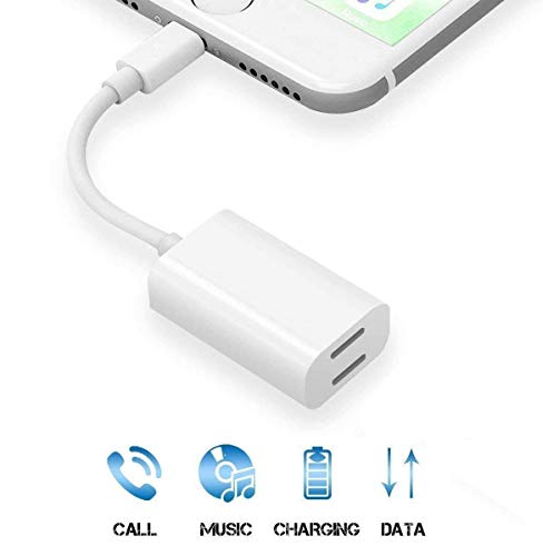 MoonshineStillPro Dual Lightning Adapter, 2 in 1 Double Lightning Headphone Audio + Charge