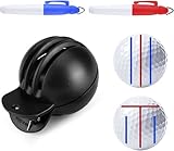 Fade-Resistant Golf Ball Liner, Advanced Design Ball Marking Tool | 1 Alignment Tool with 2 Golf Ball Stamp Markers, Golf Ball Alignment with Effortless Marking for Golf On-Course Accessories