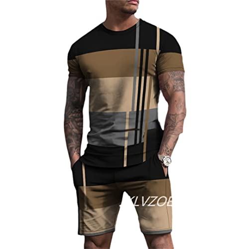 Ensemble homme t-shirt et short imprimé 3D pour vos vacances d'été