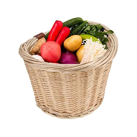 OURLITIME Cesta de bicicleta de mimbre vintage Cover