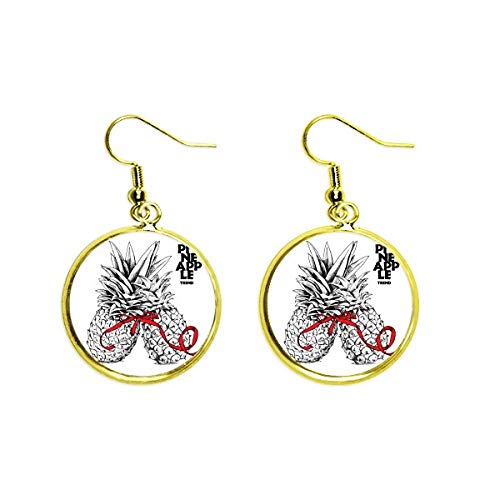 Pendientes de piña con acabado Golden Drop y alta joyería de moda