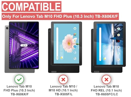 Image of Compatible with Lenovo Tab M10 FHD Plus X606 10.3 Inch Tempered Glass Screen Protector Guard Full Screen Coverage Edge to Edge | TB-X606X / TB-X606V / TB-X606F (M10+)