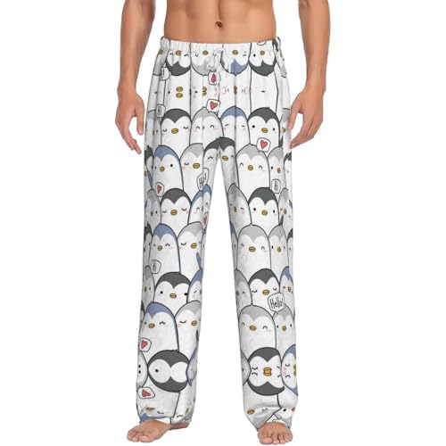 Pantalon de pyjama pingouin avec poches pour hommes, fini les vêtements de nuit serrés du S au 5XL