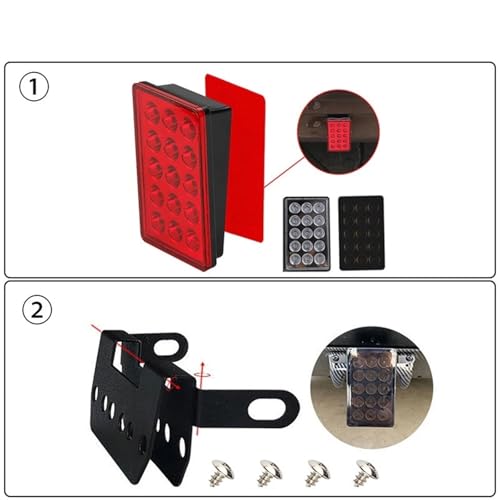 Troisième feu stop stroboscopique anti-collision avec 15 LED rouges hautes - 7