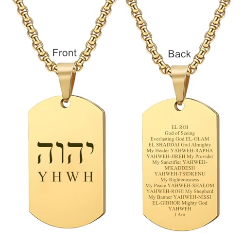 Yhvh Yhwh Jehovah Tetragrammaton Pendant Necklace for Men Women Hebrew Yahweh Amulets Religious Jewelry Israelite Jewish Necklace