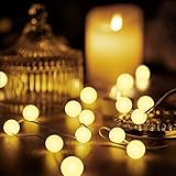 Hiboom 2 Pack Globe Ball String Lights, 10 Ft 30 LEDs 8 Lighting Modes Battery Operated Fairy Lights with Remote Timer for Indoor Outdoor Bedroom Wedding Patio Garden Party Decoration