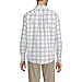 Lands' End Mens Traditional Fit No Iron Twill Shirt White/Indigo Blue Windowpane Regular Large