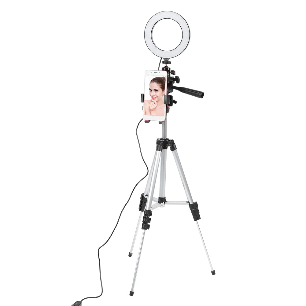 Ejoyous 5,7-Zoll-LED-Ringlichter, Dimmbare ABS-LED-Ringlichter mit 11 Helligkeitsstufen, 3 Lichtmodi, Verstellbares Stativ 13,8 Bis 39,4 Zoll für Videoanrufe, Live-Streaming und Lesen