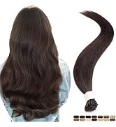 Elailite I Tip Hair Extensions Real Human Hair Silky Straight #1B Natural Black (16 Inch) 100 Str...