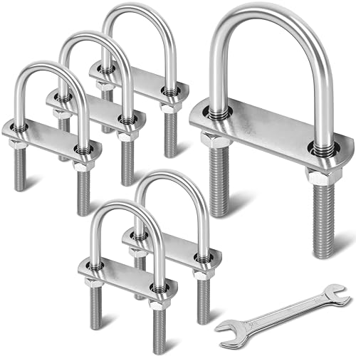 Image of 6 Sets M10 U Bolts 2 Inch Wide, 3 /8 inch x 2 inchW x 4-1 /2 inchL
