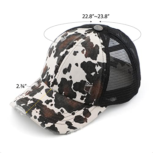Image of C.C Exclusives Hatsandscarf Washed Distressed Cotton Denim Ponytail Hat Adjustable Baseball Cap (BT-13)