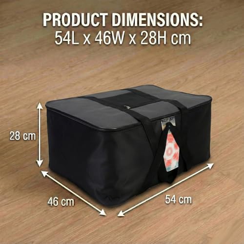 Image of EASY HOME 70 litre Storage Bags for Clothes | Cloth Storage Organizer with Zip Closure | Wardrobe Bag for Sarees, Quilts & Blankets | Moisture Proof Nylon Cover Bag (54x46x28 cm)