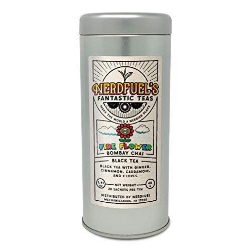 NerdFuel Fire Flower Bombay Chai Black Tea 20 Sachets (Fire Flower)