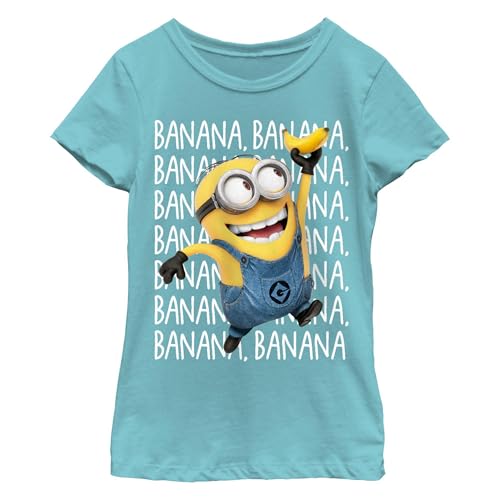 Minions Girl's Gone Bananas T-Shirt, Tahi Blue, Large