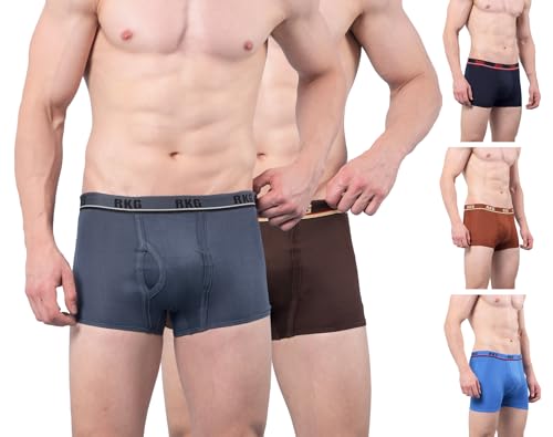 Image of RKG Men's Cotton Trunks Soft & Breathable Innerwear | Comfortable Stretch Fit Everyday Underwear | Durable Elastic Waistband | from Dollar Brand